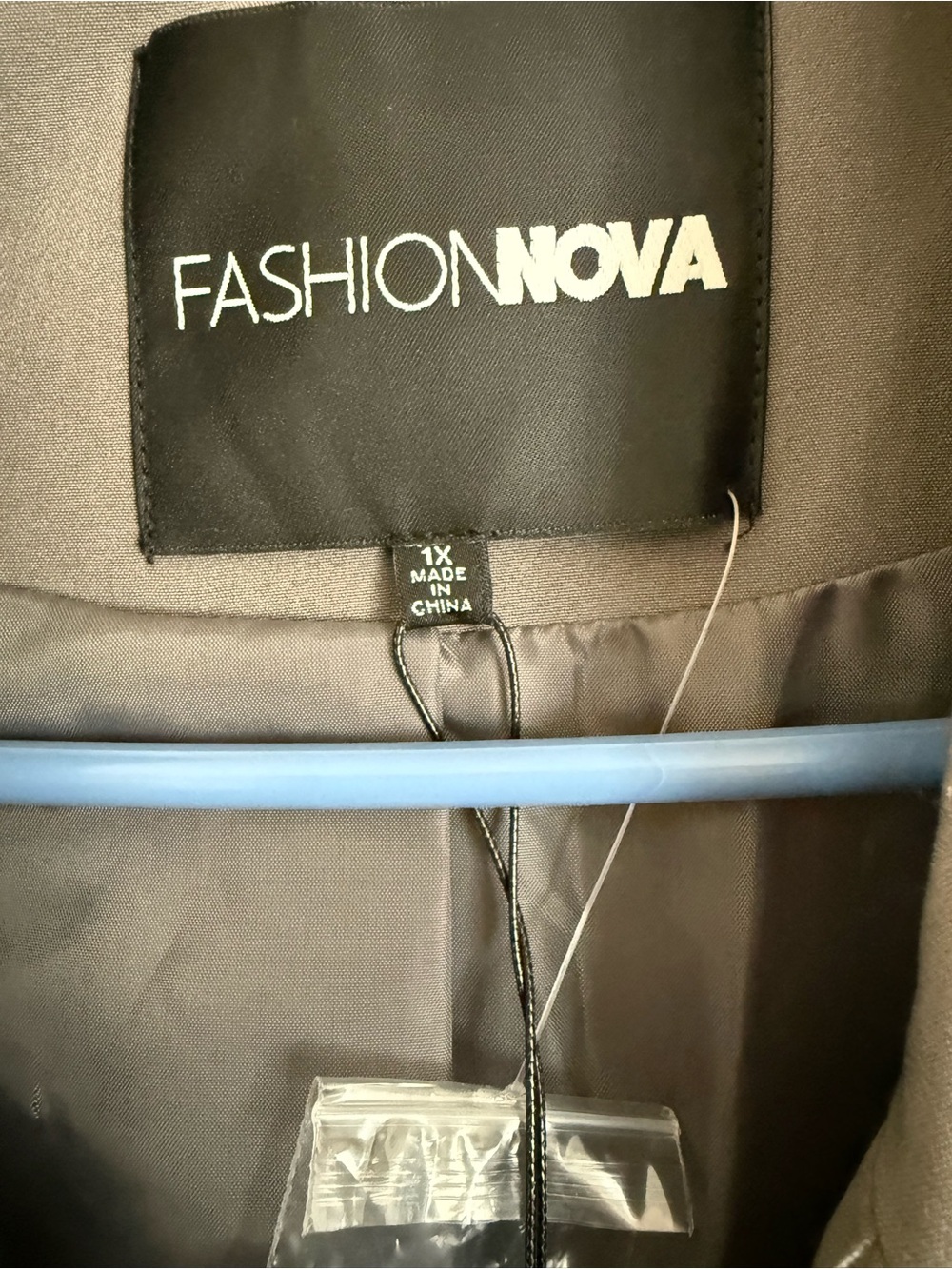 Fashion Nova Gray Single-Button Long duster Coat - Picture 3 of 6